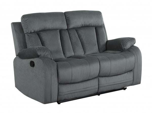 Homeroots 40" Modern Grey Fabric Loveseat Grey  329388
