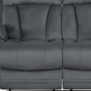 HomeRoots 40" Modern Grey Fabric Loveseat - Elegant Recliner with Soft Microfiber, Durable Support & Style 329388