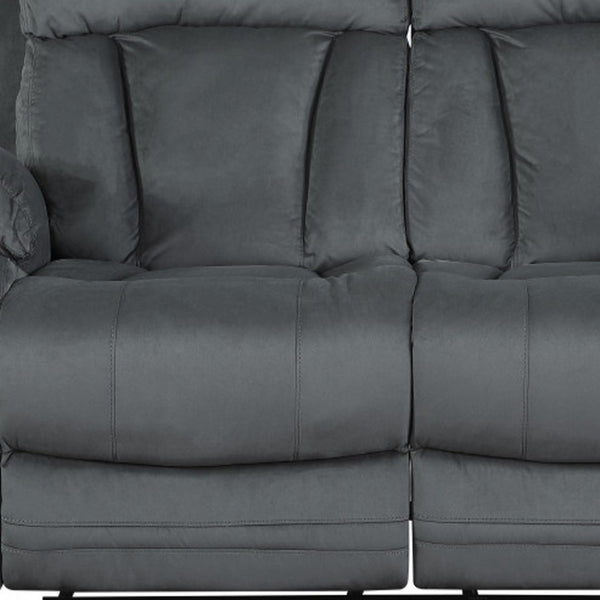 HomeRoots 40" Modern Grey Fabric Loveseat - Elegant Recliner with Soft Microfiber, Durable Support & Style 329388
