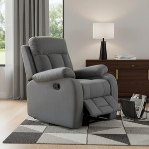 HomeRoots 40" Modern Grey Fabric Loveseat - Elegant Recliner with Soft Microfiber, Durable Support & Style 329388
