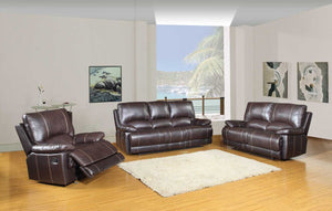 Homeroots Three Piece Indoor Brown Faux Leather Six Person Seating Set Brown  329406