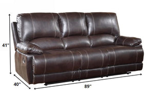 Homeroots Three Piece Indoor Brown Faux Leather Six Person Seating Set Brown  329406