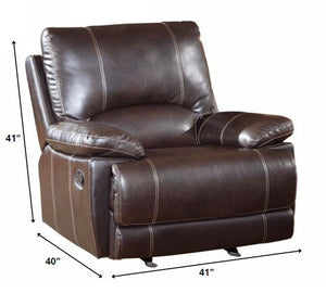 Homeroots Three Piece Indoor Brown Faux Leather Six Person Seating Set Brown  329406
