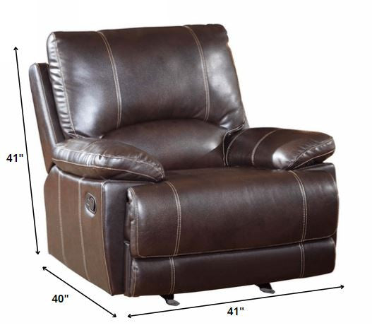 Homeroots Three Piece Indoor Brown Faux Leather Six Person Seating Set Brown  329406