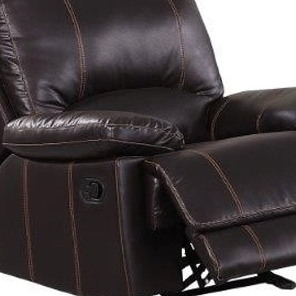HomeRoots Three Piece Brown Faux Leather Seating Set for Six - Stylish, Comfortable, and Practical Storage 329406