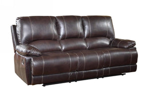 Homeroots 89" Brown Microfiber Reclining Sofa With Black Legs Brown  329407