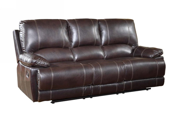 Homeroots 89" Brown Microfiber Reclining Sofa With Black Legs Brown  329407