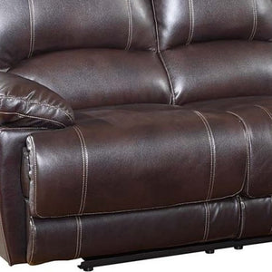Homeroots 89" Brown Microfiber Reclining Sofa With Black Legs Brown  329407