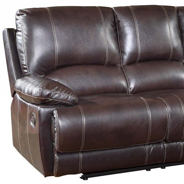 Homeroots 89" Brown Microfiber Reclining Sofa With Black Legs Brown  329407
