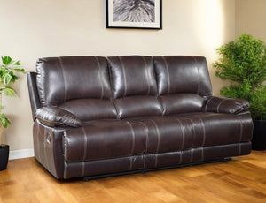 Homeroots 89" Brown Microfiber Reclining Sofa With Black Legs Brown  329407