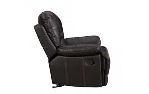 Homeroots 41" Brown Leather Match Recliner Brown  329409