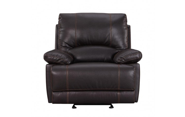 Homeroots 41" Brown Leather Match Recliner Brown  329409