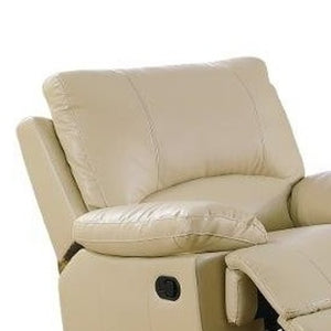 HomeRoots Three Piece Indoor Beige Faux Leather Seating Set - Plush Reclining Comfort for 6, Stylish & Durable 329411