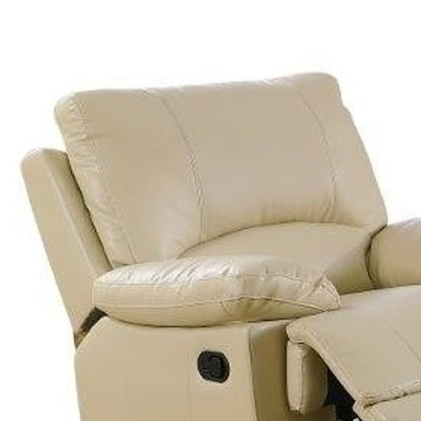HomeRoots Three Piece Indoor Beige Faux Leather Seating Set - Plush Reclining Comfort for 6, Stylish & Durable 329411