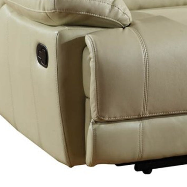 Homeroots 65" Beige Faux Leather Manual Reclining Love Seat Beige  329413
