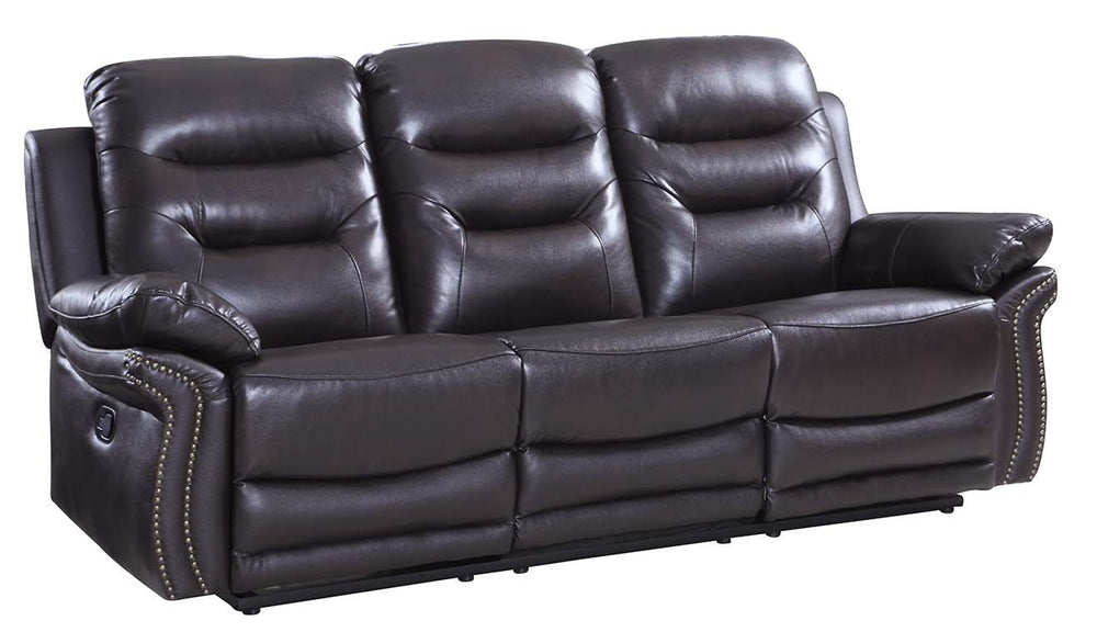 Homeroots 90" Brown Faux Leather Sofa With Black Legs Brown  329417