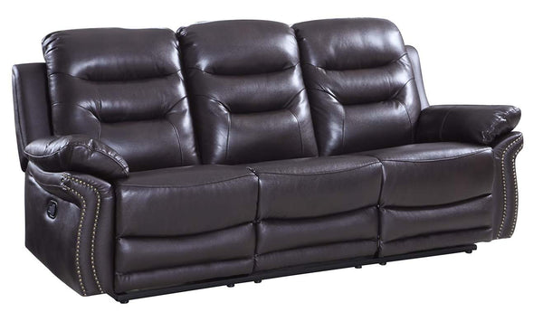 Homeroots 90" Brown Faux Leather Sofa With Black Legs Brown  329417