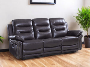 Homeroots 90" Brown Faux Leather Sofa With Black Legs Brown  329417