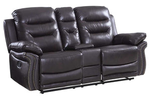 Homeroots 75" Brown Faux Leather Manual Reclining Love Seat With Storage Brown  329418