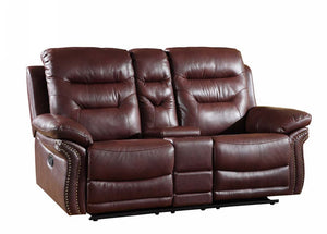 Homeroots 75" Burgundy Faux Leather Manual Reclining Loveseat With Storage Burgundy  329429