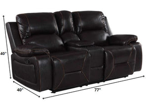 Homeroots Three Piece Indoor Brown Faux Leather Six Person Seating Set   329438
