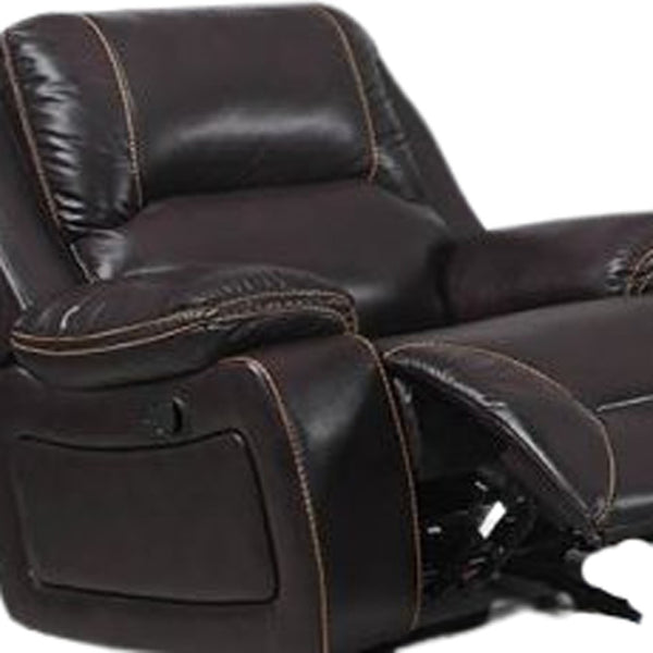 HomeRoots Three Piece Indoor Faux Leather Seating Set for Six - Stylish, Comfortable & Durable Recliners 211" X 40" X 40" 329438
