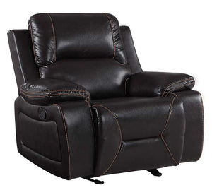 Homeroots 40" Brown Classy Leather Reclining Chair   329441