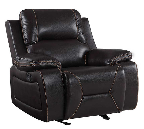 Homeroots 40" Brown Classy Leather Reclining Chair   329441