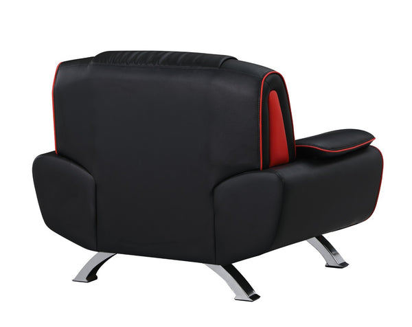 HomeRoots Three Piece Indoor Black Genuine Leather Seating Set for Six – Stylish Comfort for Your Living Room 203" X 35" X 35" 329454