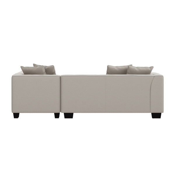 English Elm Marston Corduroy L-shape Sectional Sofa Deep Seating Six Seat Modern Living Room Gray B127S00001