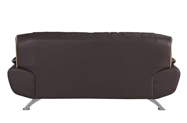 Homeroots 80" Brown Leather Sofa With Silver Legs   329463