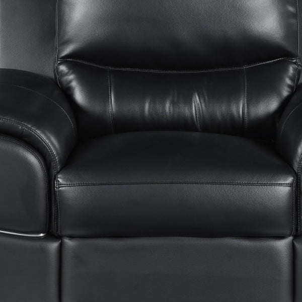 HomeRoots 48" Black Leather-Match Club Chair - Modern Design with Plush Cushioning and Silver Metal Legs for Comfort Ash BLray 329477