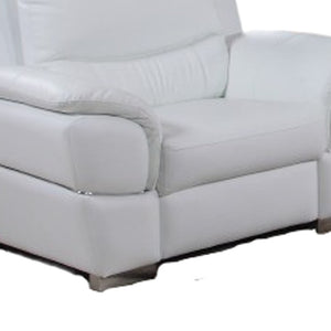 HomeRoots Three Piece Indoor White Leather Seating Set for Six – Elegant Comfort & Modern Design for Your Home 329478