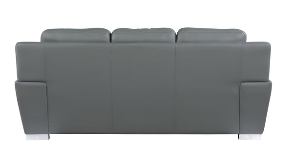 Homeroots 85" Gray Leather Sofa With Silver Legs Grey  329483