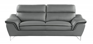 Homeroots 69" Gray And Silver Faux Leather Love Seat   329500
