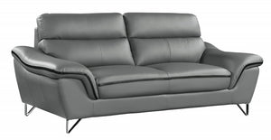 Homeroots 69" Gray And Silver Faux Leather Love Seat   329500