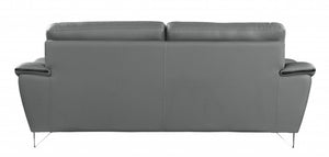 Homeroots 69" Gray And Silver Faux Leather Love Seat   329500