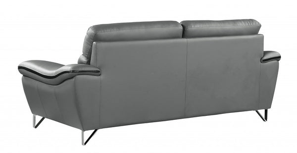 Homeroots 69" Gray And Silver Faux Leather Love Seat   329500