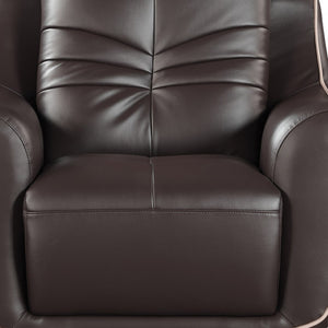 HomeRoots Three Piece Indoor Brown Genuine Leather Seating Set for Six - Elegant Comfort for Any Space 49" X 37" X 36" 329505