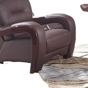HomeRoots Three Piece Indoor Brown Genuine Leather Seating Set for Six - Stylish Comfort & Durability 211" X 36" X 33" 329510