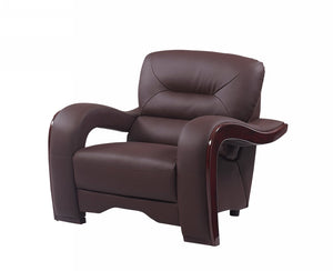 Homeroots 33" Brown Glamorous Leather Chair   329513