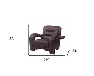 Homeroots 33" Brown Glamorous Leather Chair   329513