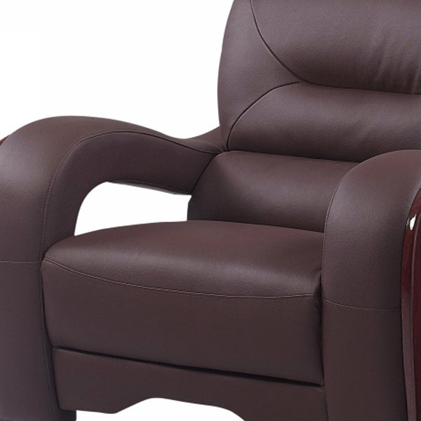 Homeroots 33" Brown Glamorous Leather Chair   329513