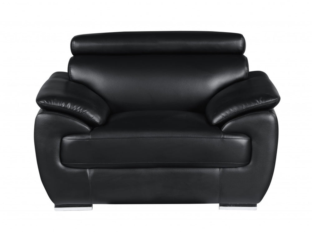 HomeRoots Three Piece Genuine Leather Seating Set for 6 - Luxurious Comfort & Timeless Design for Living Rooms 329518