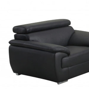 HomeRoots Three Piece Genuine Leather Seating Set for 6 - Luxurious Comfort & Timeless Design for Living Rooms 329518