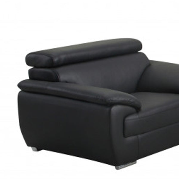 HomeRoots Three Piece Genuine Leather Seating Set for 6 - Luxurious Comfort & Timeless Design for Living Rooms 329518
