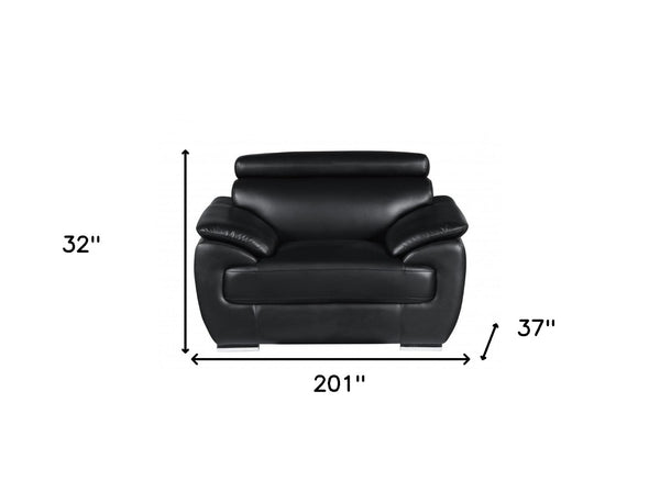HomeRoots Three Piece Genuine Leather Seating Set for 6 - Luxurious Comfort & Timeless Design for Living Rooms 329518