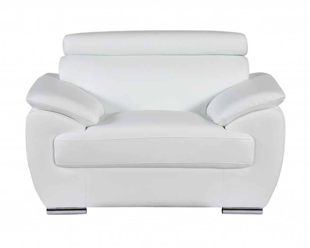 HomeRoots Three Piece Indoor White Genuine Leather Seating Set – Stylish Comfort for Six, Perfect for Any Décor! 329522
