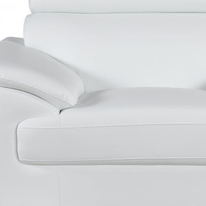 HomeRoots Three Piece Indoor White Genuine Leather Seating Set – Stylish Comfort for Six, Perfect for Any Décor! 329522