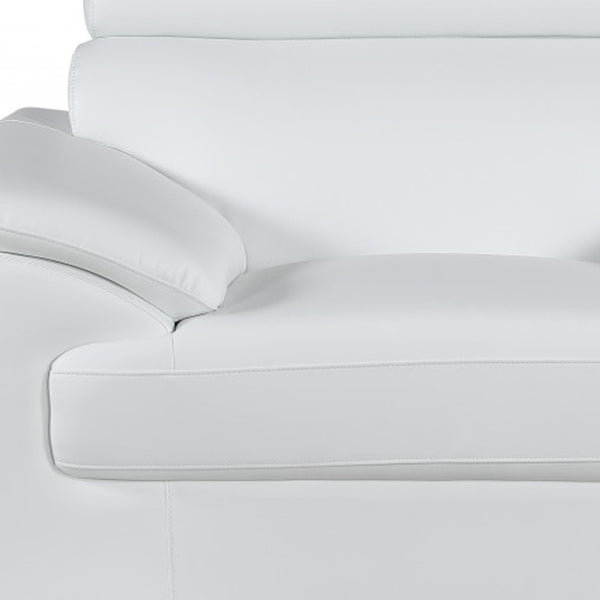 HomeRoots Three Piece Indoor White Genuine Leather Seating Set – Stylish Comfort for Six, Perfect for Any Décor! 329522